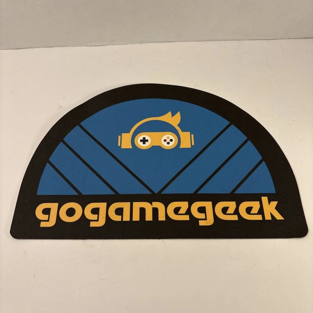 GoGameGeek Gaming Mouse Pad Desk Mat Semicircle Blue Black Logo Graphic